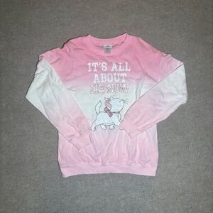 Disney Marie Aristocats Pink Ombré Crewneck Sweatshirt Medium
